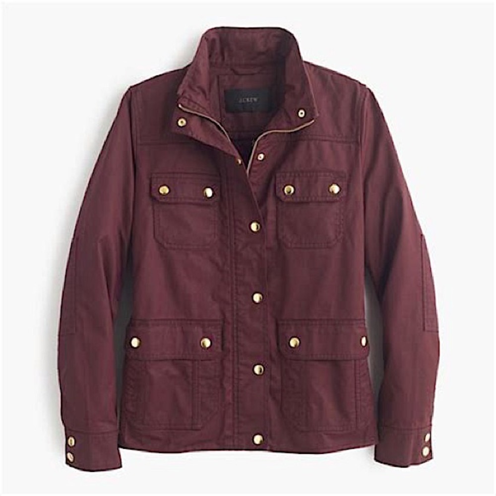 J Crew Burgundy (Rare Color) Downtown Field Jacket